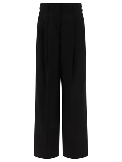 Golden Goose Trousers Wide Leg Back Pockets In Black