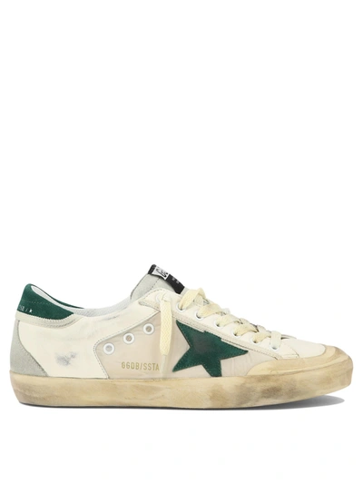 Golden Goose Stylish Vintage Effect Lace-up Sneakers For Men In White