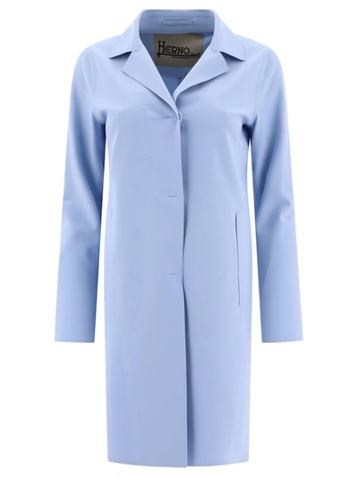 Herno First-act Pef Coat In Light Blue