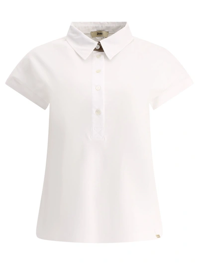 HERNO HERNO POPLIN AND MONOGRAM POLO SHIRT