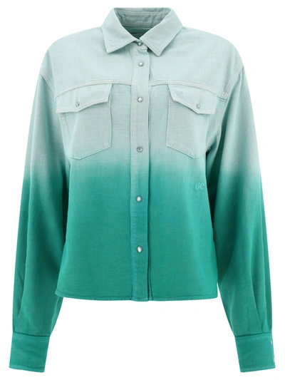 Jacob Cohen Shaded Cotton-lurex Overshirt In Green