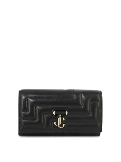 Jimmy Choo Wallet With Pearl Strap In Black