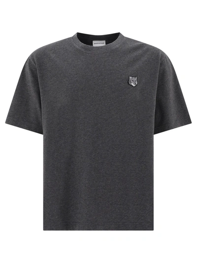 Maison Kitsuné "tonal Fox Head" T-shirt In Grey
