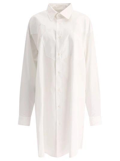 Maison Margiela Cotton Poplin Shirt Dress In White