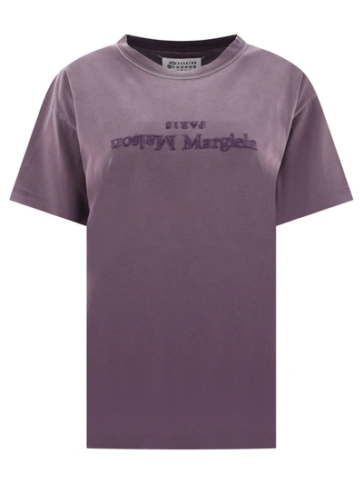 Maison Margiela Reverse Logo T Shirt In Purple