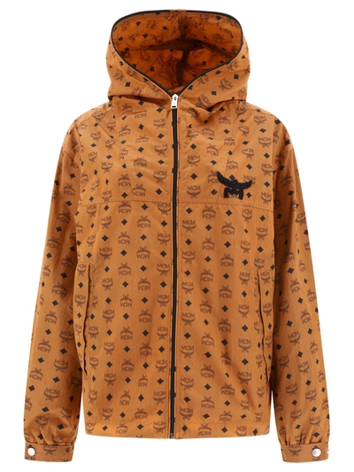 Mcm "monogram" Windbreaker In Brown