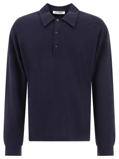 Our Legacy Ile Piquet Polo Shirts In Blue