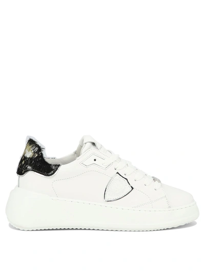 Philippe Model Paris Tres Temple Leather Sneakers In White