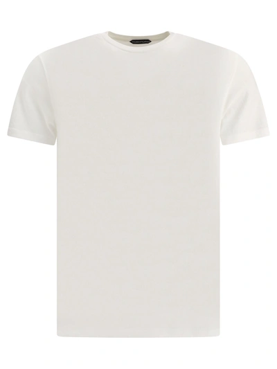 Tom Ford "tf" Embroidered T Shirt In White