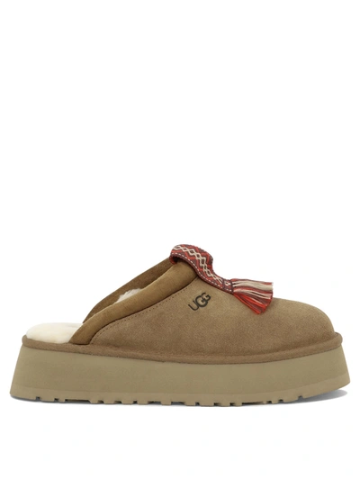 Ugg Platform Sole Suede Tazzle Slippers In Brown