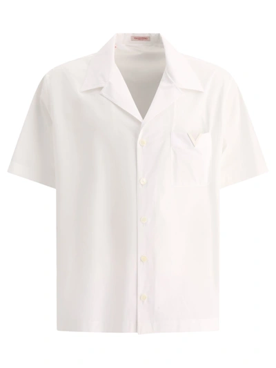 VALENTINO VALENTINO BOWLING SHIRT WITH RUBBERISED V DETAIL