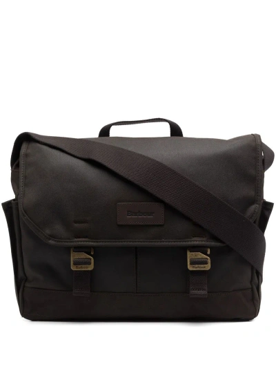 Barbour Essential Wax Messenger Bag In Olive