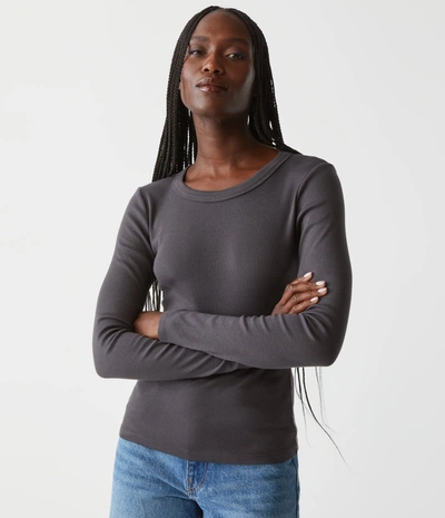 Michael Stars Zola Ribbed Tee In Oxide