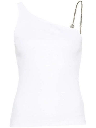 Givenchy One Shoulder Cotton Top In White