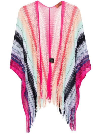 Missoni Zigzag Fringed Cape In Multicolor