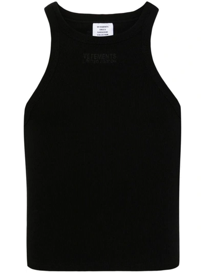 Vetements Ribbed-knit Tank Top In Negro