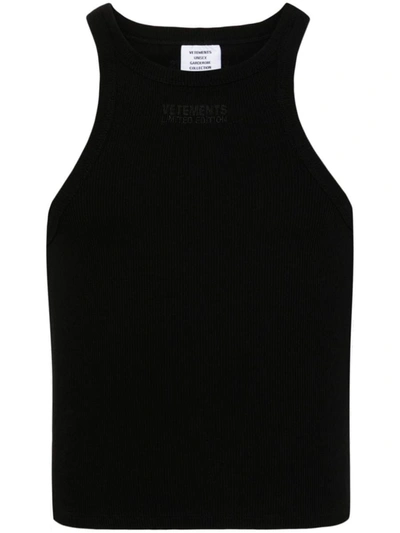 VETEMENTS VETEMENTS LOGO COTTON TANK TOP