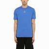 OFF-WHITE OFF-WHITE™ NAUTICAL BLUE COTTON T-SHIRT WITH LOGO EMBROIDERY