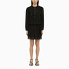 Isabel Marant Étoile Black Striped Cotton Chemisier Dress In Black