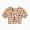 Il Gufo Floral-print Cotton Blouse In Multicolor