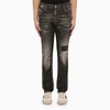 Dsquared2 Black Washed Jeans With Denim Wears In Black