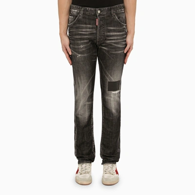 DSQUARED2 DSQUARED2 BLACK WASHED JEANS WITH DENIM WEARS