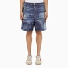 DSQUARED2 DSQUARED2 WASHED NAVY BLUE BERMUDA SHORTS WITH DENIM WEARS
