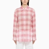 DSQUARED2 WHITE/PINK CHECKED COTTON SHIRT