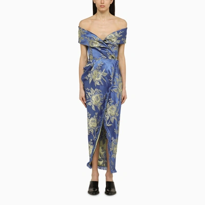 ETRO SILK-BLEND COCKTAIL DRESS WITH DRAPING