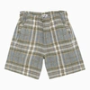 Il Gufo Grey Linen Shorts In Multicolor