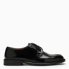 DOUCAL'S LOW BLACK LEATHER LACE-UP