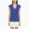 ISABEL MARANT ÉTOILE ISABEL MARANT ÉTOILE ELECTRIC BLUE LINEN T-SHIRT