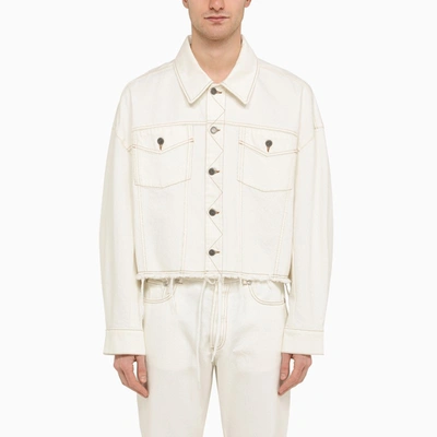 Apc Ivory Cotton Jacket In White