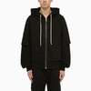 DRKSHDW BLACK COTTON ZIP SWEATSHIRT