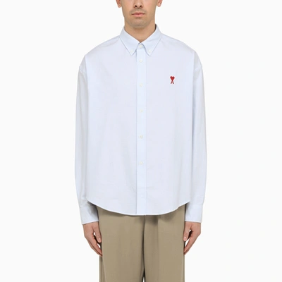 Ami Alexandre Mattiussi Button Down Ami De Coeur Shirt In Light Blue