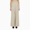 THE MANNEI THE MANNEI | LUDVIKA BEIGE LINEN BLEND STRIPED TROUSERS