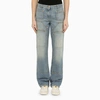 Palm Angels Knee-panel Faded Jeans In Light Blue