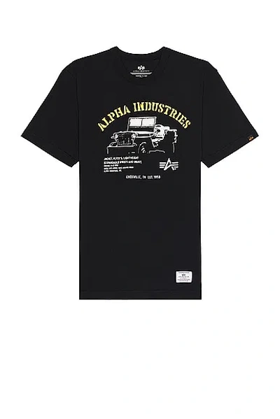 Alpha Industries Jeep Tee In Black, Men's At Urban Outfitters