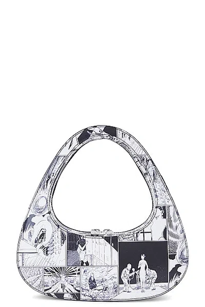 Coperni Comic Print Baguette Swipe Bag In Black & White