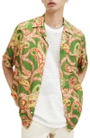 Allsaints Morganza Paisley Print Relaxed Shirt In Bright Green