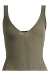 Good American Shine Rib Tank In Fatigue001