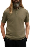 Allsaints Mode Merino Short Sleeve Polo Shirt In Avo Green