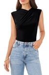 VINCE CAMUTO DRAPED CROSS NECK SLEEVELESS TOP