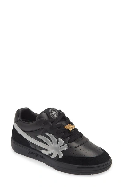 Palm Angels Palm Beach University Leather Sneakers In Blk/other
