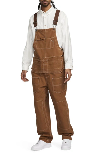Nike Cotton Canvas Carpenter Dungarees In Brown