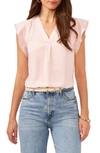 VINCE CAMUTO RUFFLE SLEEVE SATIN TOP