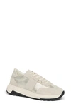 Paige Maya Mixed Media Sneaker In Grey/ Champagne