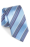 DAVID DONAHUE STRIPE SILK & COTTON TIE