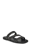 Nine West Womens Stretch Manmade Slide Sandals In Black