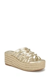 Nine West Cristy Espadrille Wedge Sandal In Gold